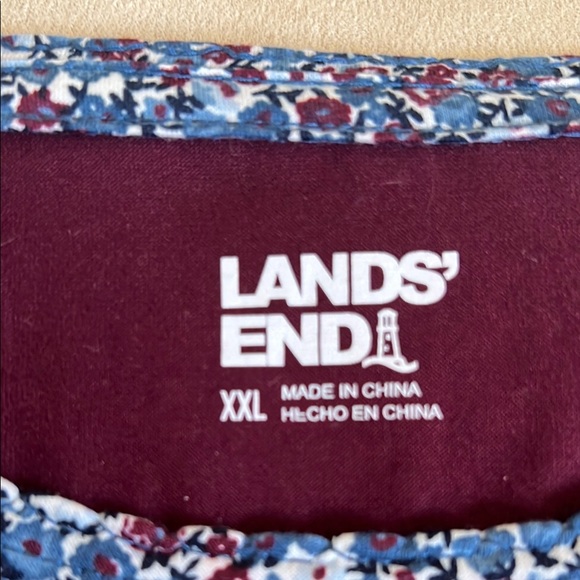 XXL Land’s End Burgundy Pajama Set - Picture 3 of 4